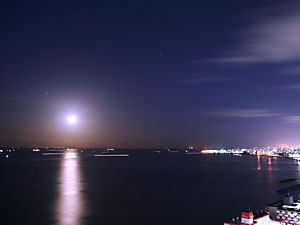 明石海峡・瀬戸内海の月明かり夜景