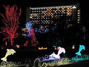 クリスマスイルミネーションと夢舞台のライトアップ・夜景