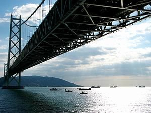 明石海峡大橋と淡路島