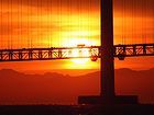 初日の出の壁紙・明石海峡大橋の夜明け・朝焼け