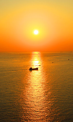 明石海峡の夕景