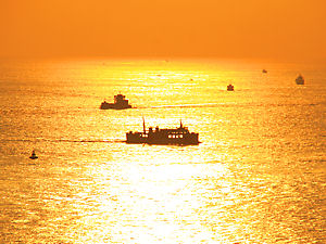 明石海峡の夕景
