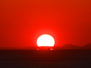 明石海峡の夕日・夕景