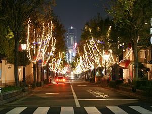 北野坂のイルミネーション・神戸の夜景