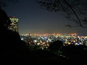 港みはらし台から見た大阪方面の夜景
