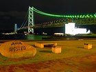 夜景壁紙・舞子公園アジュール舞子と明石海峡大橋ライトアップ