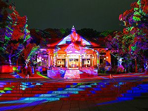 デジタル掛軸/湊川神社ライトアップ夜景