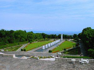 須磨離宮公園の欧風庭園　大噴水と噴水広場