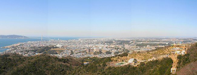 淡路島、明石海峡、明石海峡大橋、播磨灘、神戸市垂水区の風景