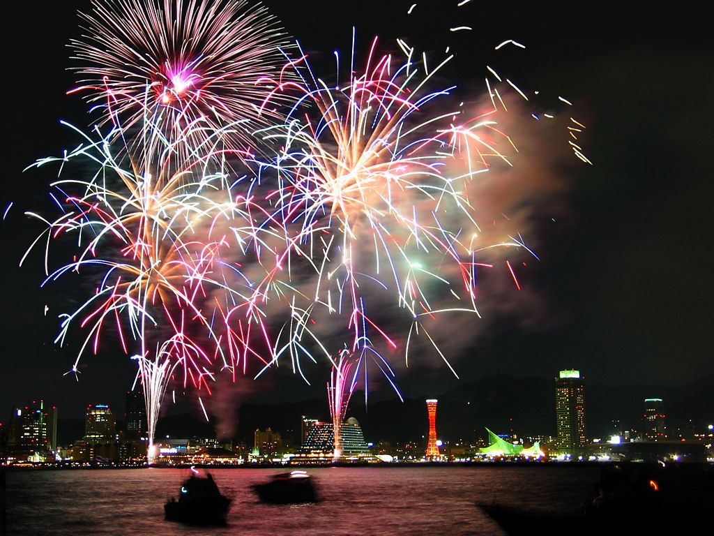 花火壁紙写真集 みなと神戸海上花火大会 無料壁紙写真 無料写真素材