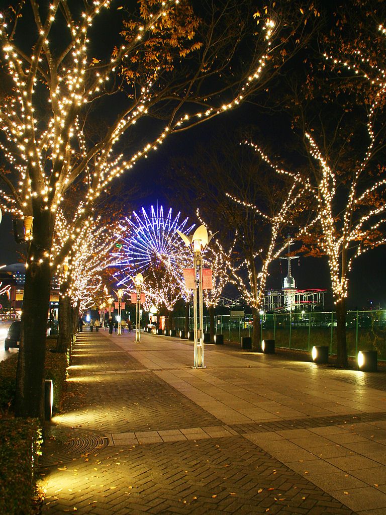 神戸ガス燈通りのクリスマスイルミネーション 神戸ハーバーランドのイルミネーション 壁紙写真集 無料写真素材