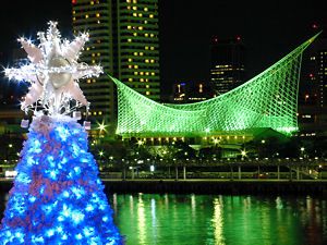 モザイク海の広場LEDクリスマスツリー・メリケンパーク夜景
