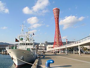 中突堤と神戸ポートタワー