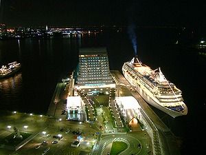 神戸メリケンパークオリエンタルホテルライトアップ夜景