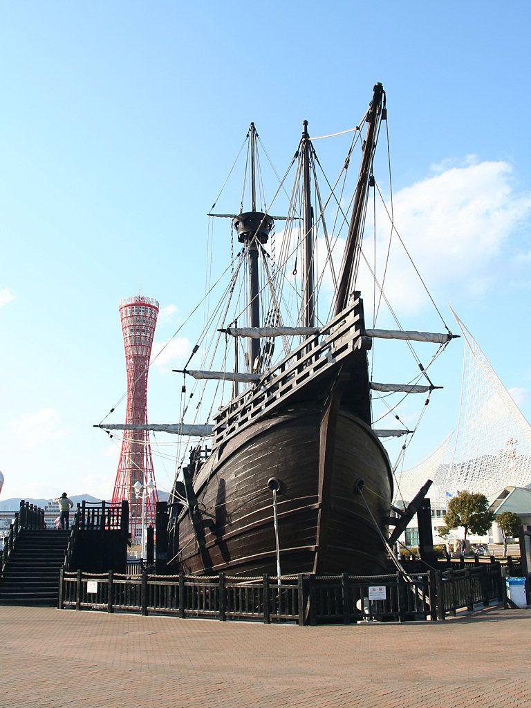 帆船サンタマリア号 神戸メリケンパーク 壁紙写真集 無料写真素材