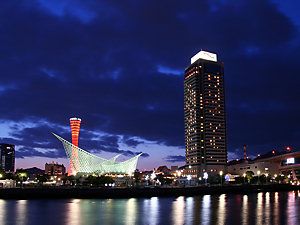 神戸港、メリケンパークの夕焼け空