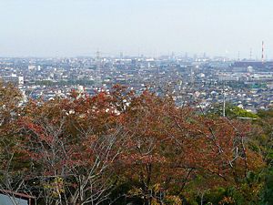 日笠山山頂の展望台から見た高砂市の風景