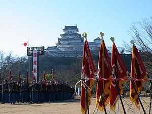 姫路市消防出初式 式典の会場と姫路城