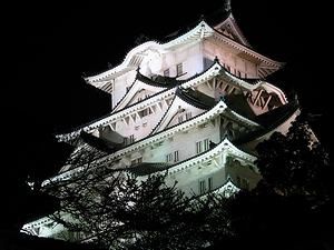 姫路城大天守のライトアップと夜景