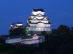 姫路城のライトアップ夜景