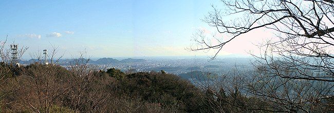 廣峯神社境内の展望台からの風景・姫路市街地と瀬戸内海を見渡せる