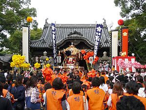 津田天満神社の秋祭り・屋台の宮入