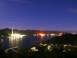 関電・相生発電所（火力発電所）と相生湾の夜景
