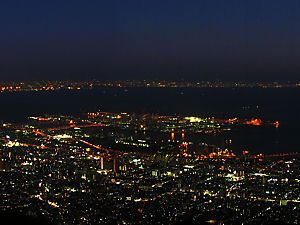 神戸・六甲アイランド・大阪湾の夜景