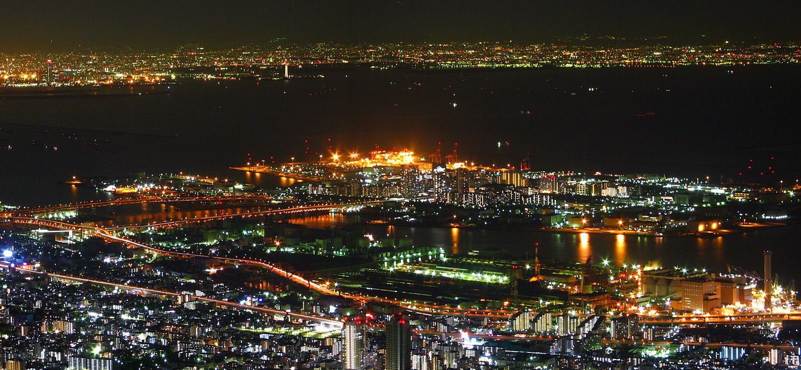 摩耶山掬星台の夜景 神戸1000万ドルの夜景 壁紙写真集 無料写真素材