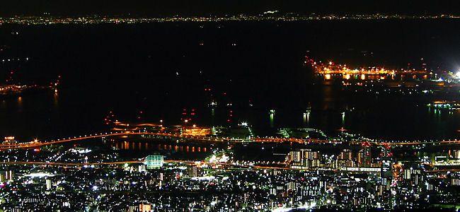 掬星台展望台の夜景パノラマ写真