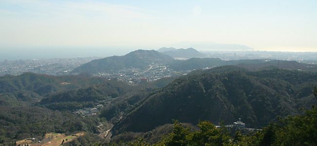 高取山、須磨アルプス、淡路島、明石海峡大橋、播磨平野の風景