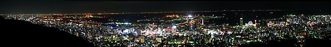 市章山・錨山からのパノラマ夜景写真・神戸1000万ドルの夜景