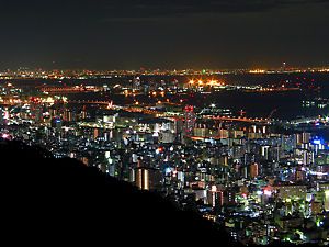 神戸市灘区〜東灘区〜六甲アイランド〜大阪の夜景