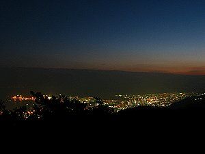 天狗岩から見た神戸方面の夜景