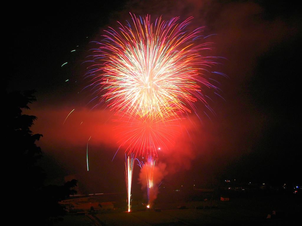 あさご納涼夏祭り花火大会 朝来市 壁紙写真集 無料写真素材