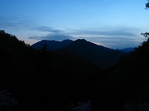 御祓山から見た夕焼けの風景