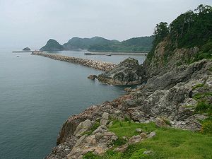 香住海岸、香住漁港と日本海の風景